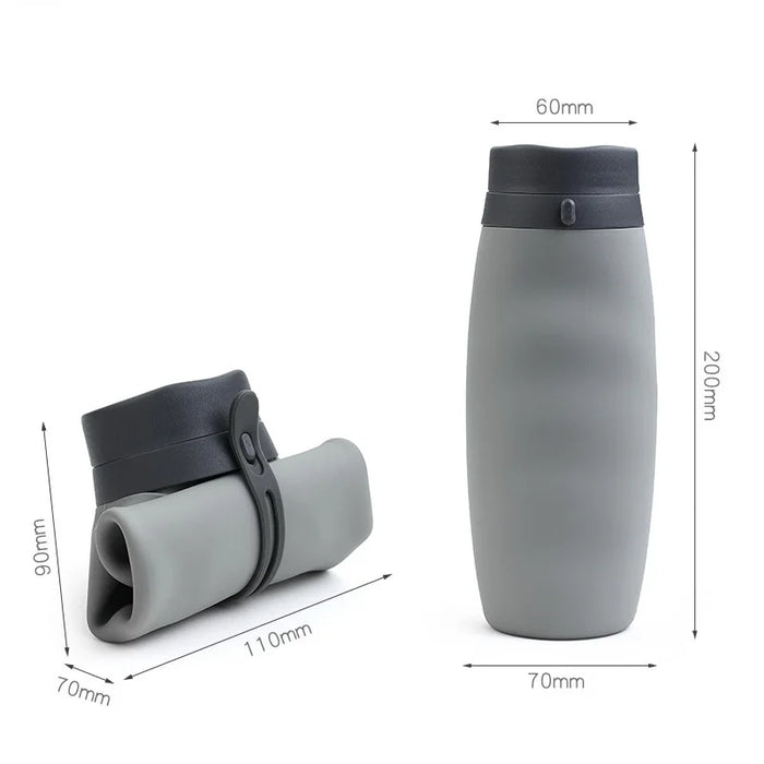 Enagua Mart 600ML Foldable Water Bottle - Soft Flask Collapsible Sports Water Bag for Outdoor Running, Camping, and Travel (BPA-Free)