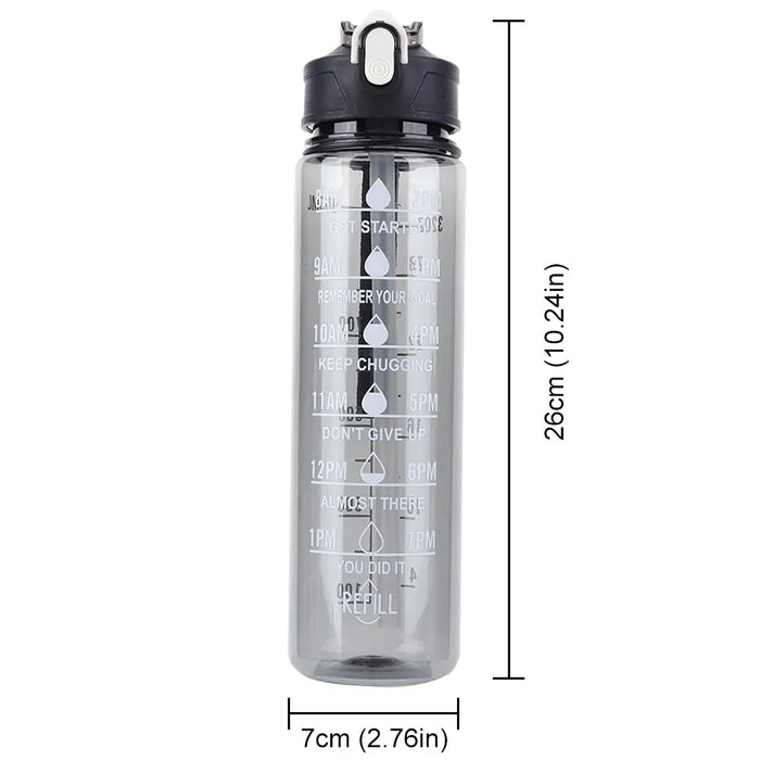 Enagua Mart 800ML Sports Water Bottle with Straw & Handle - Large Capacity Motivational Drinking Bottle for Boys and Girls