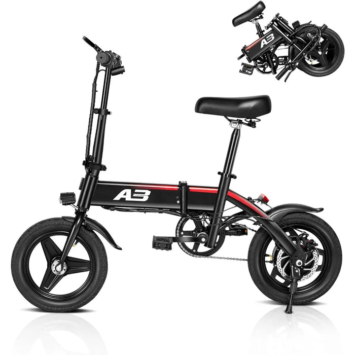 Enagua Mart Electric Bike for Adults - 14" Foldable Ebike with 350W Motor and Removable Battery