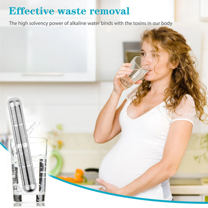 Enagua Mart Alkaline Stick Water Purifier - Stainless Steel Hydrogen Filter Stick to Raise pH and Energize Water