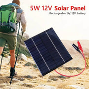 Enagua Mart 10W Waterproof Solar Panel - 5V/12V Outdoor DIY Polysilicon Solar Charger for Battery Charging - Enagua Mart