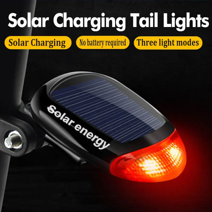 Enagua Mart Solar Rechargeable Bike Tail Light - LED Cycling Safety Warning Light