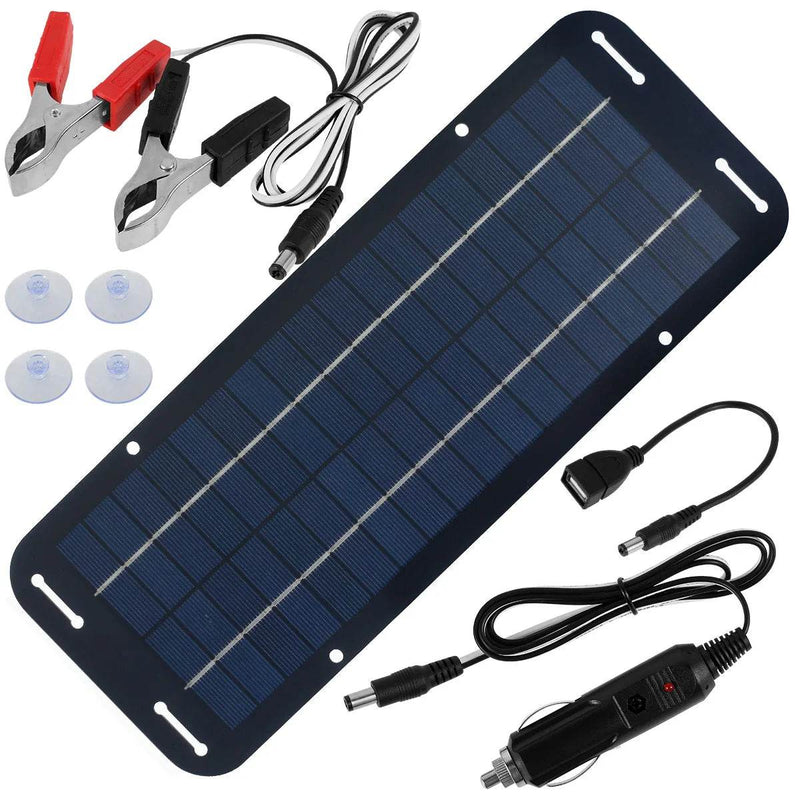 Enagua Mart 10W Solar Panel Kit - 12V Waterproof Solar Trickle Charger for Car, RV, and Boat - Enagua Mart