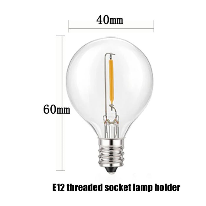 Enagua Mart G40 Light Bulbs – E12 Globe Bulbs for Indoor and Outdoor Patio and Garden Decor