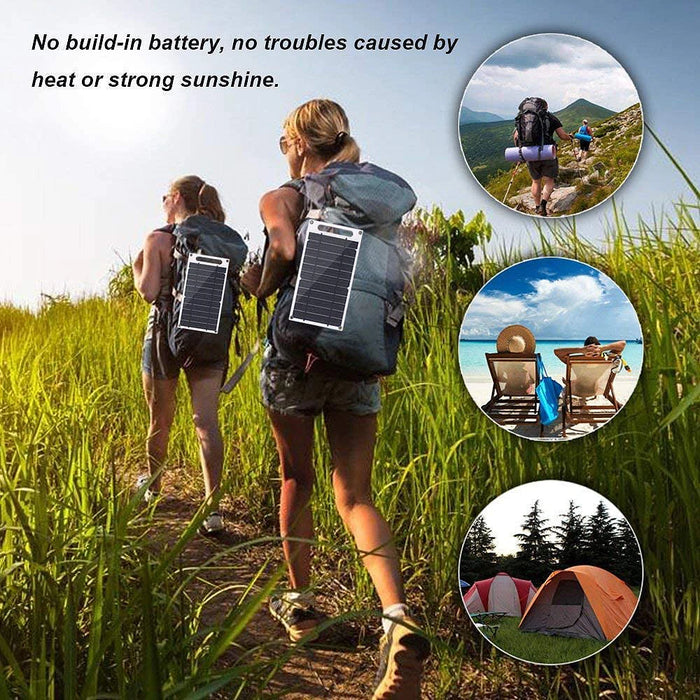 Enagua Mart 10W Solar Panel - USB Waterproof Outdoor Hiking Camping Portable Solar Cells Battery Charger for Mobile Phone and Power Bank