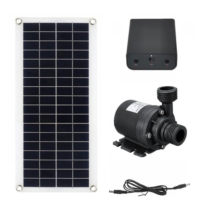 Enagua Mart 500W Brushless Solar Water Pump Kit - 800L/h with Time Control and Ultra Silent Motor for Garden and Fishbowl Decoration