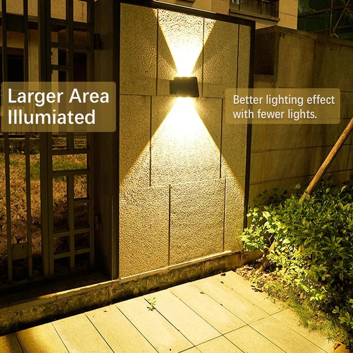 Enagua Mart 4LED Solar Light Decoration - Downward Outdoor Wall Light, Floodlight from Dusk to Dawn, Outdoor Lighting Fixture