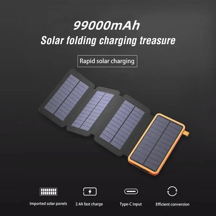 Enagua Mart 50,000mAh Waterproof Solar Power Bank - Portable Foldable Solar Charger for Outdoor Use