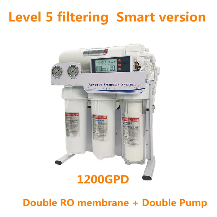 Enagua Mart 800-1200-1600 GPD Level 5 RO System - Smart Auto Water Purifier with Aquarium Filter