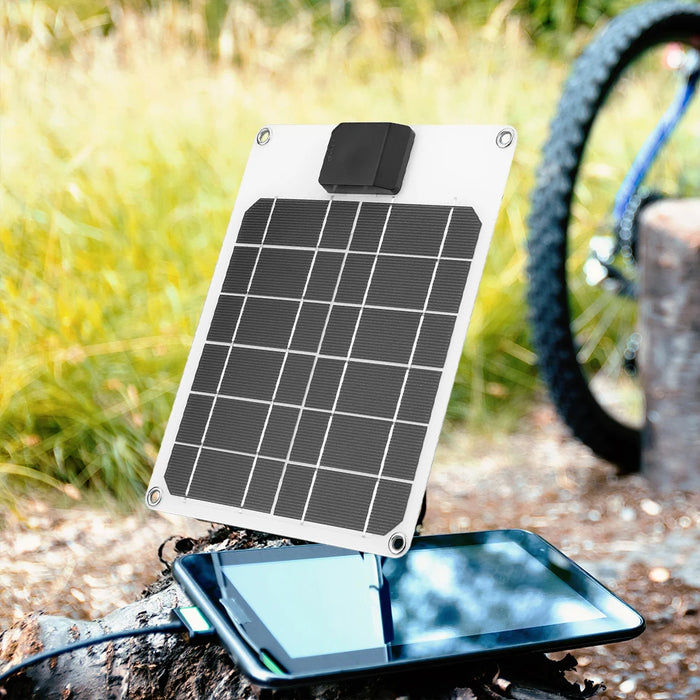 Enagua Mart 20W/25W Solar Panel USB Fast Charging Kit - 5V Waterproof Outdoor Solar Plate for Hiking, Travel, and Emergency Charging