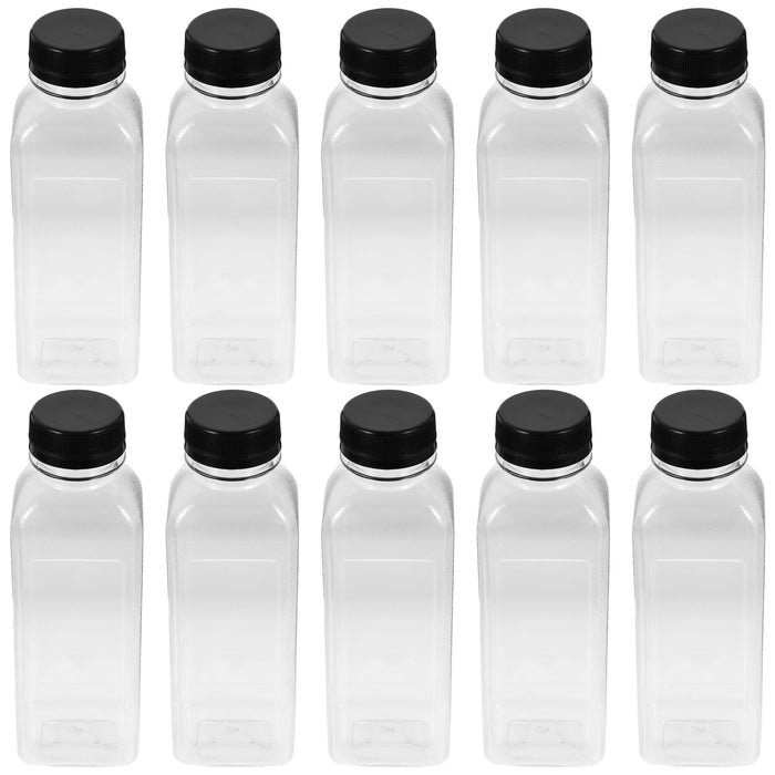 Enagua Mart 25-Pack 350ml Clear Plastic Juice Bottles with Caps - Reusable Beverage and Smoothie Storage