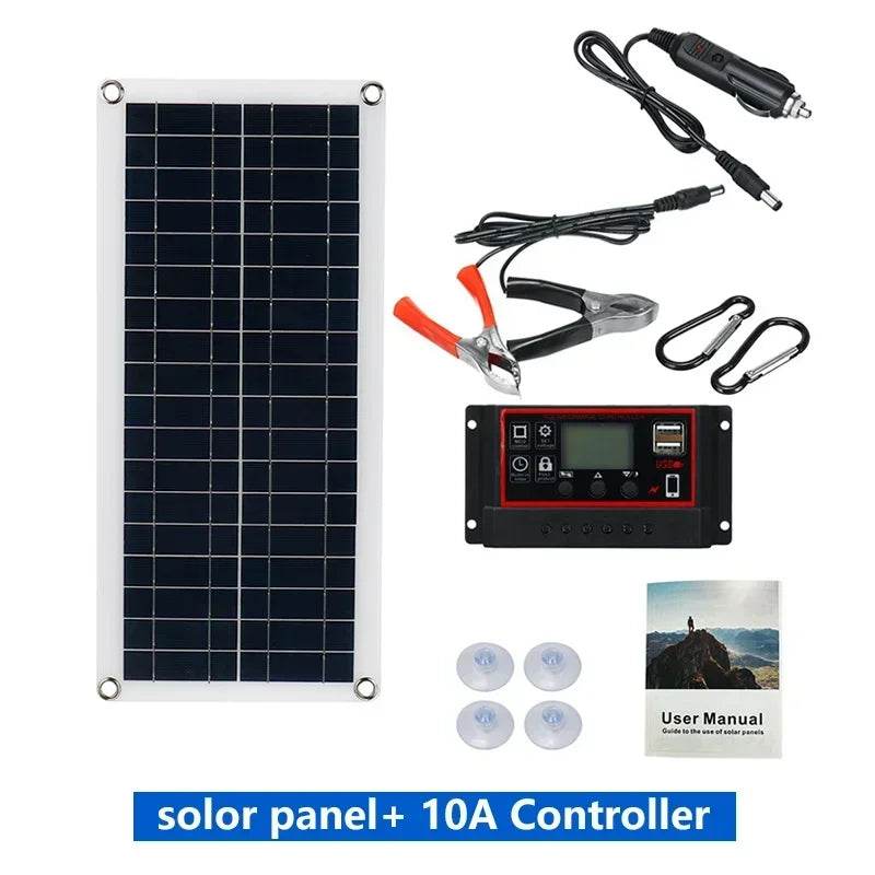 Enagua Mart 1000W Solar Panel Kit - 12V Solar Cell with 10A/100A Controller for Phones, RVs, Cars, Caravans, Home, and Camping - Enagua Mart