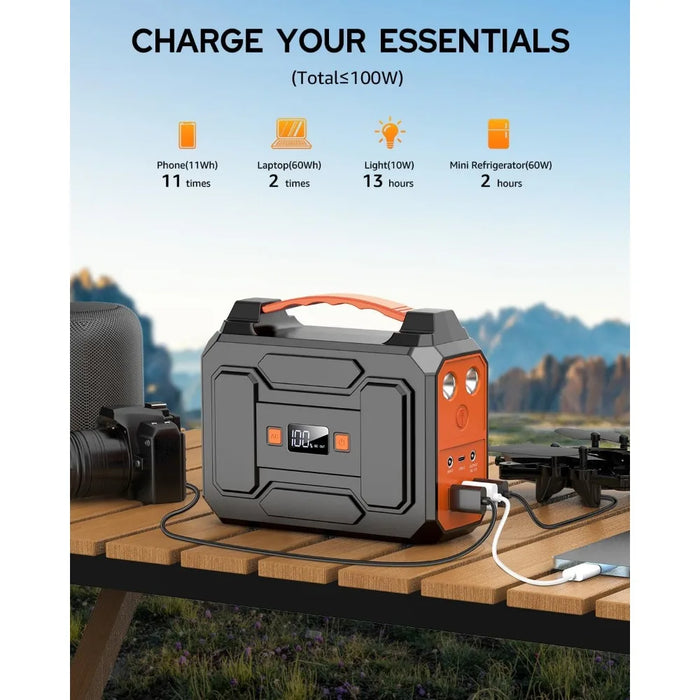 Enagua Mart 100W Solar Powered Generator - Portable Power Station with 40W Solar Panels, 146Wh Lithium Battery Pack