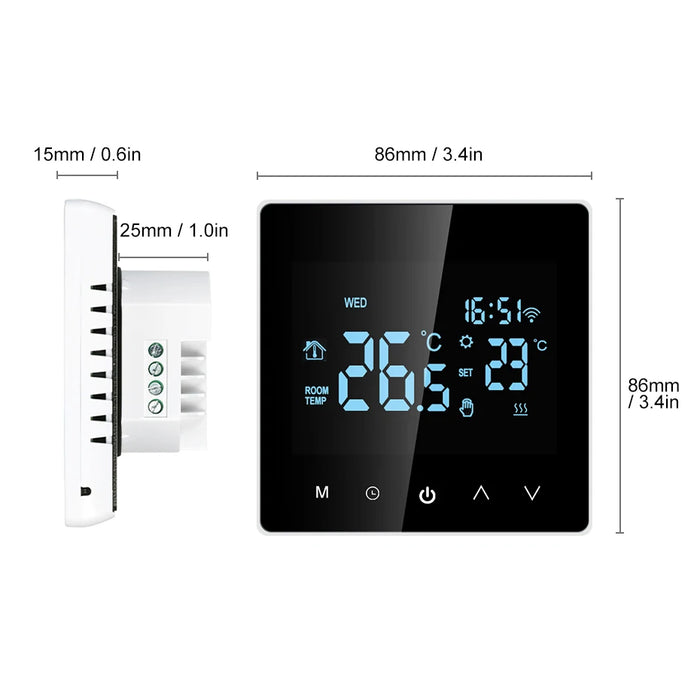 Enagua Mart Smart WiFi Heating Thermostat - Tuya Compatible Temperature Controller for Water, Gas, and Electric Heating Systems