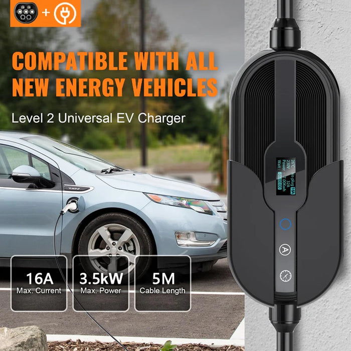 Enagua Mart GeekEVSE Smart Portable EV Charger - 11kW 32A Adjustable Current with App Control