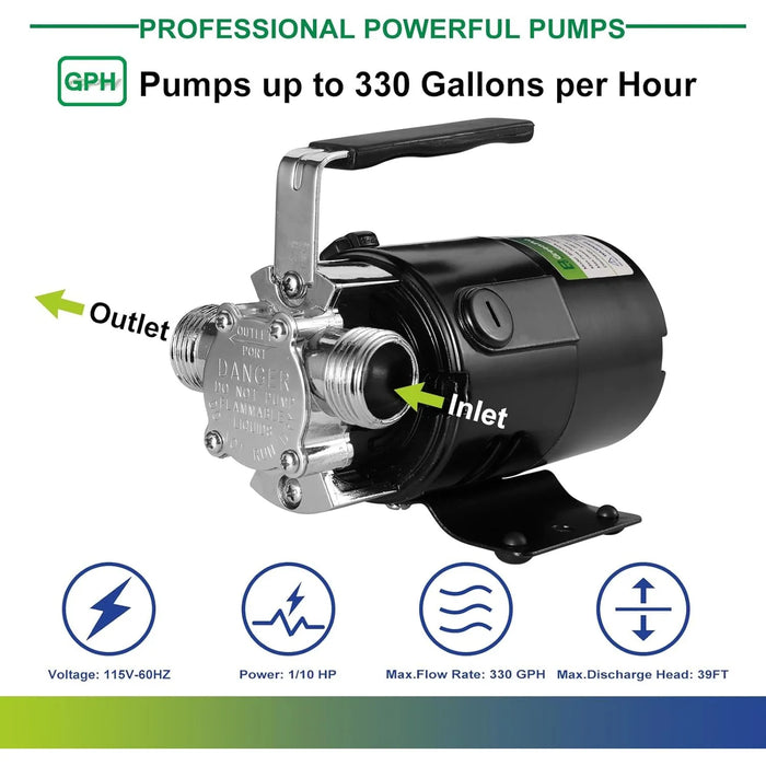 Enagua Mart Portable Water Transfer Pump - 330 Gallon Per Hour