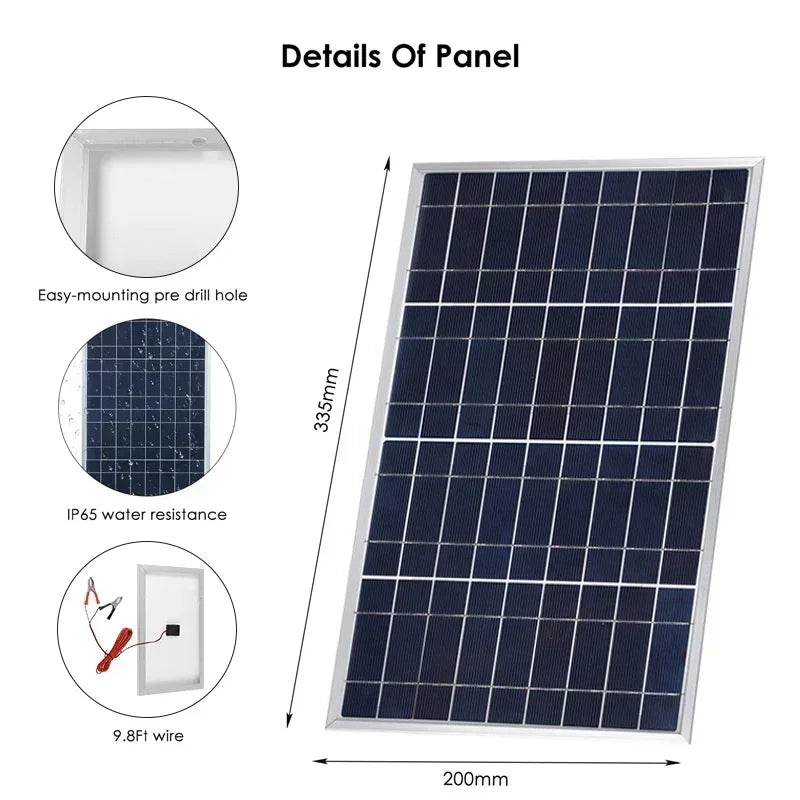 Enagua Mart 300W Solar Panel Kit - Complete 12V Polycrystalline USB Power Portable Outdoor Rechargeable Solar Generator for Home - Enagua Mart