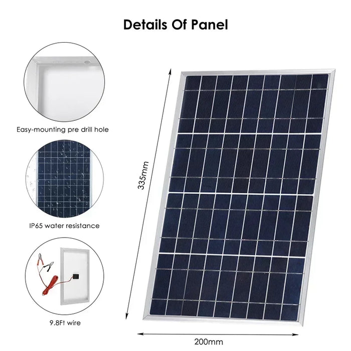 Enagua Mart 300W Solar Panel Kit - Complete 12V Polycrystalline USB Power Portable Outdoor Rechargeable Solar Generator for Home