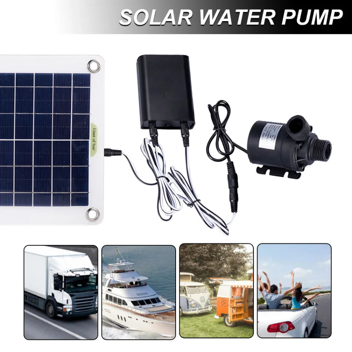 Enagua Mart Solar-Powered Water Pump Set - 100W Ultra Quiet Submersible Pump for Fish Ponds and Garden Fountains