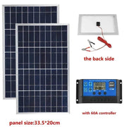 Enagua Mart 300W Solar Panel Kit - Complete 12V Polycrystalline USB Power Portable Outdoor Rechargeable Solar Generator for Home - Enagua Mart
