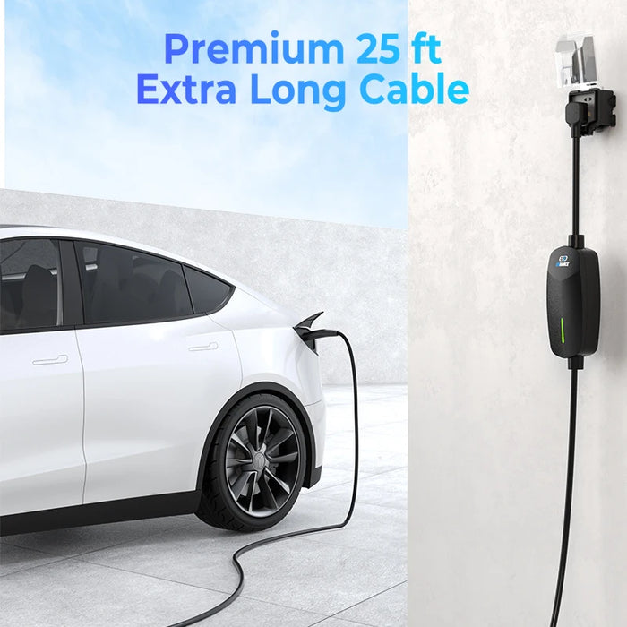 Enagua Mart Portable Level 2 EV Charger - 32A 7.68kW for Tesla Models 3/Y/S/X with NEMA 14-50 Plug