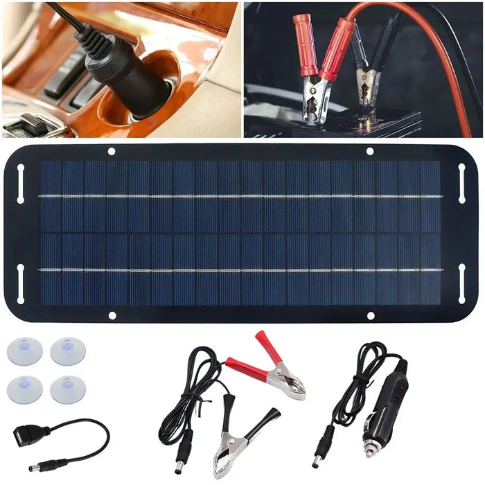 Enagua Mart 8-Piece Set 60W Solar Panel Kit - 12V OLT Trickle Battery Charger, IP65 Waterproof for Caravan, Van, and Boat