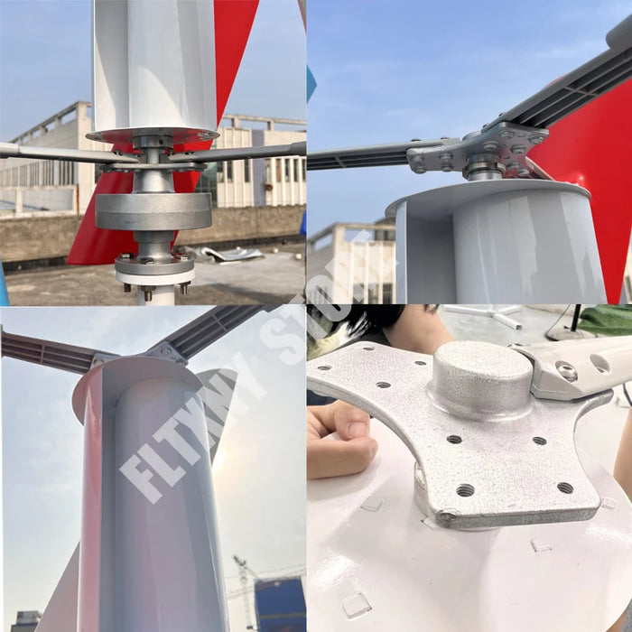 Enagua Mart 10KW/15KW/20KW Vertical Wind Turbine Generator - Low Noise Windmill with MPPT Controller for Home Use