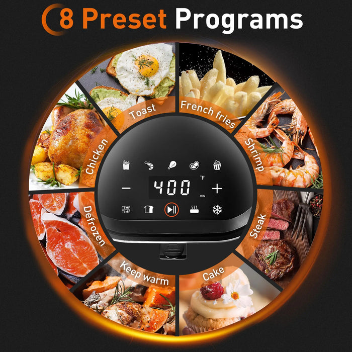 Enagua Mart Digital Air Fryer - 4.5L Oilless Cooker with LED Touch Screen and 8 Automatic Programs