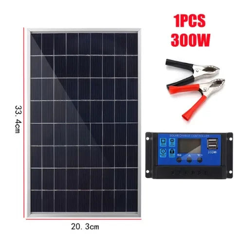 Enagua Mart Wholesale 300W Solar Panel Kit - Complete 12V Polycrystalline Portable Outdoor Rechargeable Solar Cell for Home