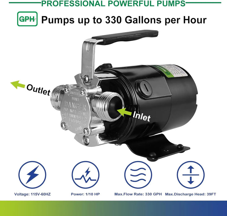 Enagua Mart Portable Water Transfer Pump - 330 Gallon Per Hour