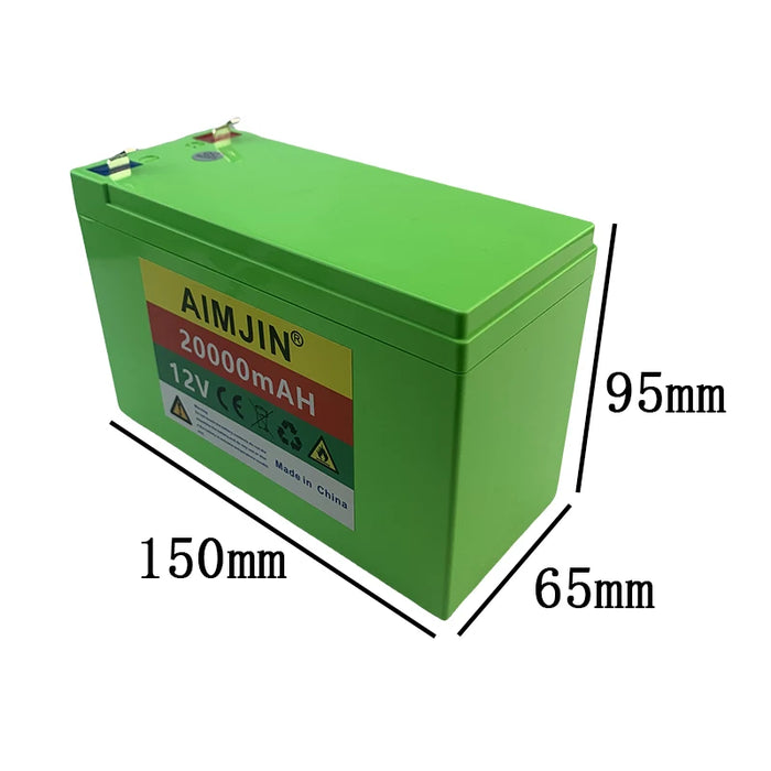 Enagua Mart 12V 18650 Battery Pack - 3S6P Lithium Rechargeable Battery for Outdoor and Solar Storage