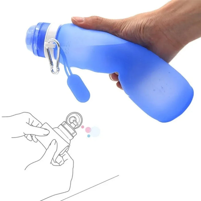 Enagua Mart 600ml Folding Water Bottle - Portable Silicone Bottle for Cycling and Outdoor Sports