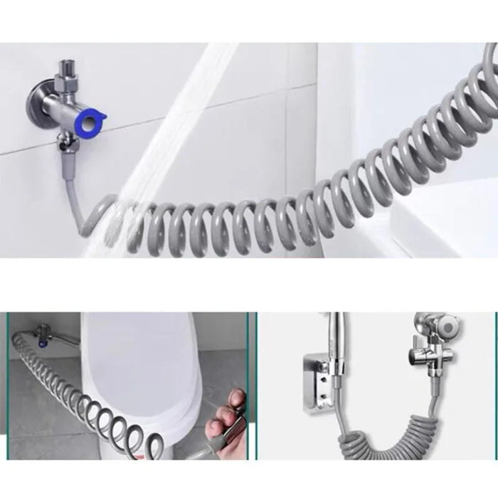 Enagua Mart Plastic Water Toilet Bidet Sprayer - Flexible Spring Shower Head with Hose