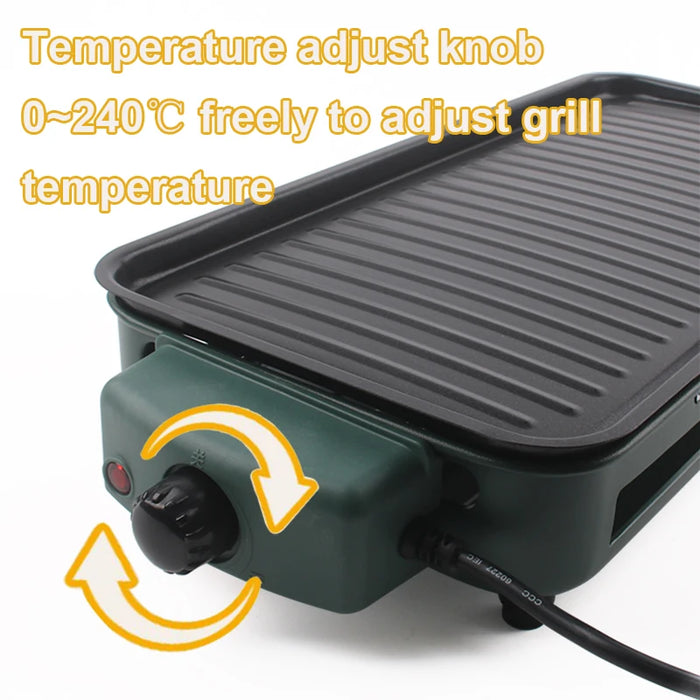 Enagua Mart Smokeless Indoor Electric Grill - Non-Stick Skewer Griddle and Barbecue Pan