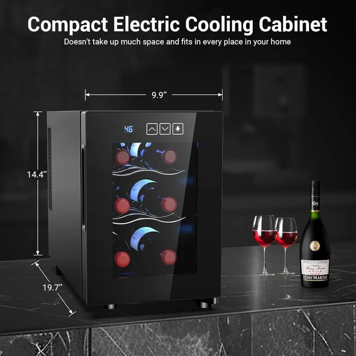 Enagua Mart Freestanding Wine Cooler - Digital Temperature Control with Glass Door, 46-66°F Range