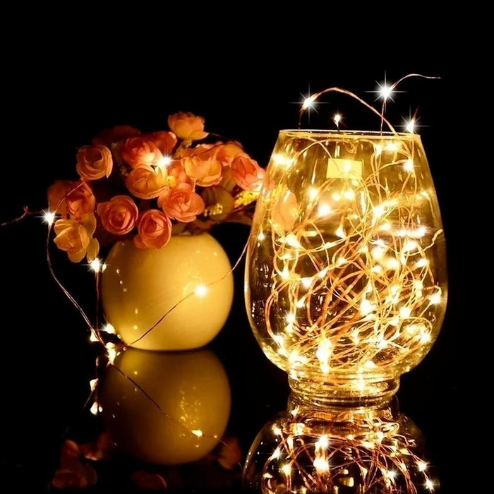 Enagua Mart 10-Piece LED String Lights - Copper Wire Fairy Lights for Holiday, Wedding, and Party Decorations