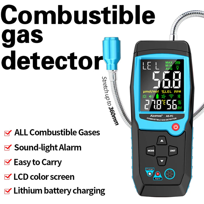 Enagua Mart Aicevoos Combustible Gas Leak Detector - Methane, Natural Gas Tester with Sound & Light Alarm