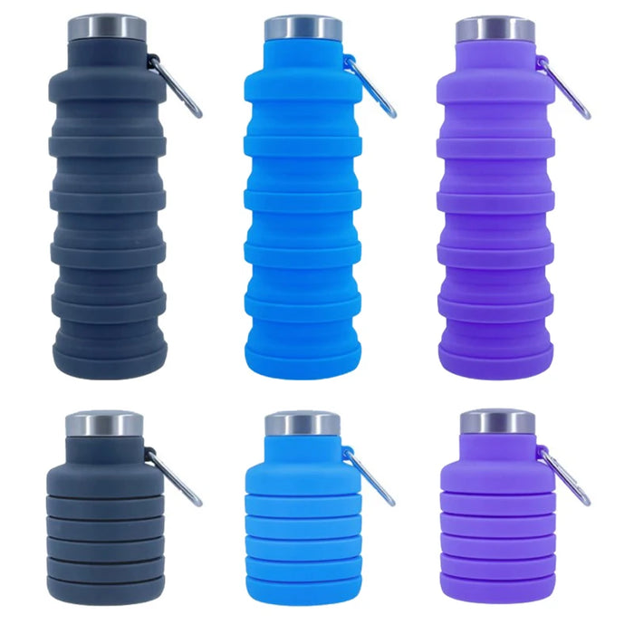 Enagua Mart Portable Silicone Folding Bottle - Retractable Sports Bottle for Travel and Outdoor Use