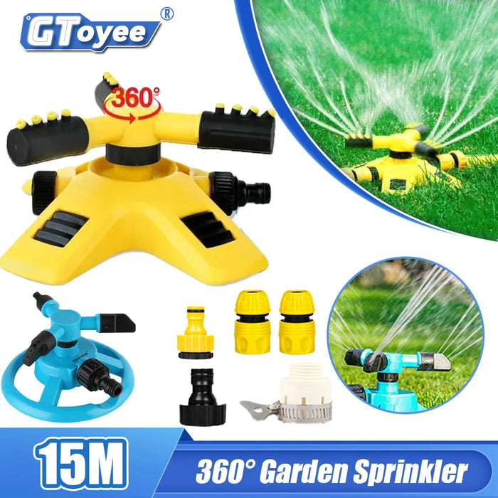 Enagua Mart Towayer 360-Degree Automatic Rotating Garden Lawn Water Sprinkler System - Quick Lawn Rotating Nozzle Yard Irrigation Supplies Set