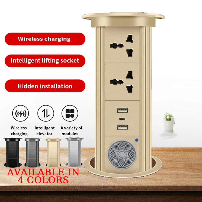 Enagua Mart Desktop Outlet Multi-Layer Worktop Table Socket - Smart Power Pop-Up Electric Tower