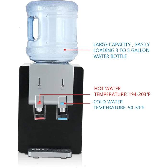 Enagua Mart Desktop Water Cooler Dispenser – Top Loading with Child Safety Lock