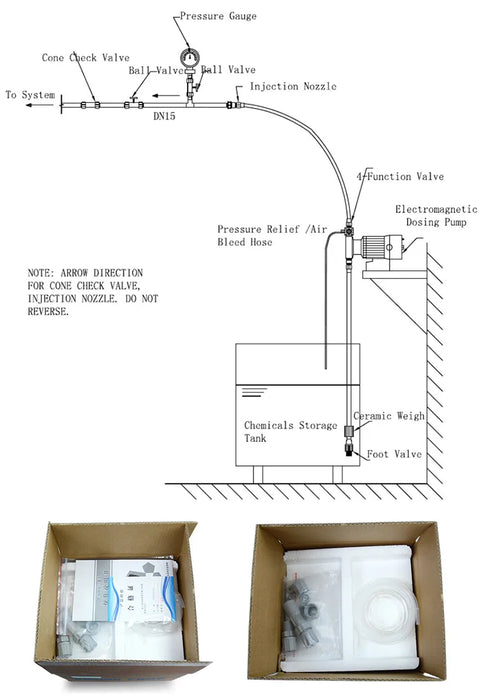 Enagua Mart Wall-Mounted Digital Automatic Chemical Pool & Aquarium pH Dosing Pump - Electromagnetic Diaphragm Metering System