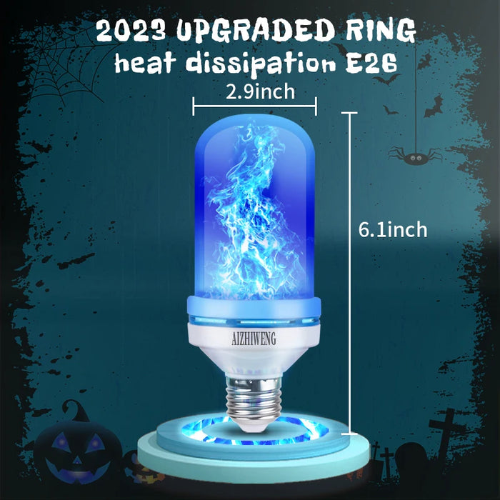 Enagua Mart Aizhiweng Blue Flame Light Bulb - E27/E26 Flickering Energy-Efficient LED for Realistic Flame Effect