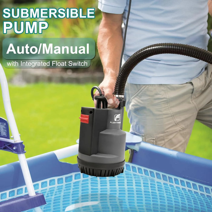 Enagua Mart 3/4HP Submersible Sump Pump - 3300GPH Utility Water Pump with Auto/Manual Control and Integrated Float Switch