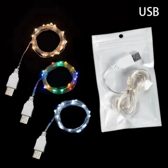 Enagua Mart USB LED String Lights - 5/10/20M Copper/Silver Wire Garland Light for Christmas Wedding Party