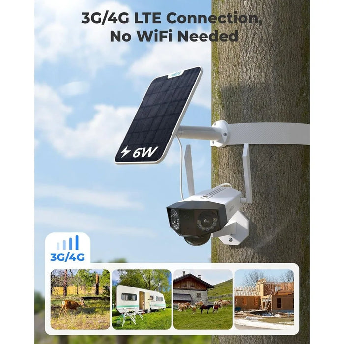 Enagua Mart Reolink Duo 2 LTE SP - Upgraded 4K 4G LTE Cellular Security Camera, Wireless Outdoor Dual-Lens