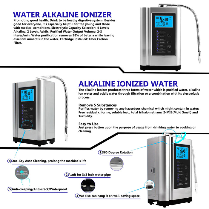 Enagua Mart 5-7 Plate Alkaline Water Ionizer Machine – Hydrogen Generator For Home Water Filtration