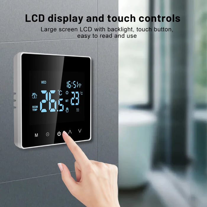 Enagua Mart Smart WiFi Heating Thermostat - Tuya Compatible Temperature Controller for Water, Gas, and Electric Heating Systems