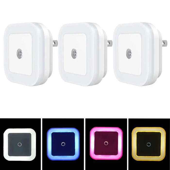 Enagua Mart Mini LED Night Light - Plug-In Dusk to Dawn Sensor Wall Lamp for Bedroom, Hallway, and Stairs