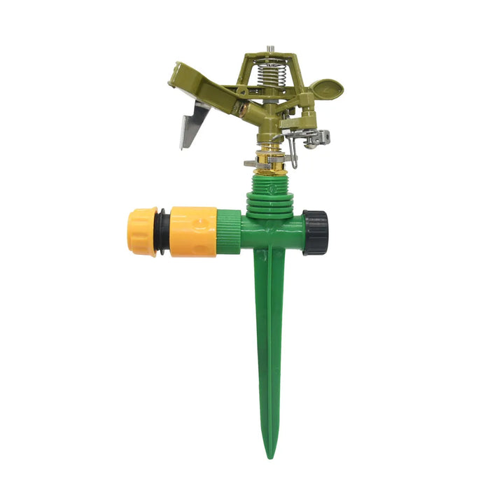 Enagua Mart Metal Garden Lawn Rotary Watering Sprinklers - Automatic 360-Degree Irrigation System with Nozzle Support